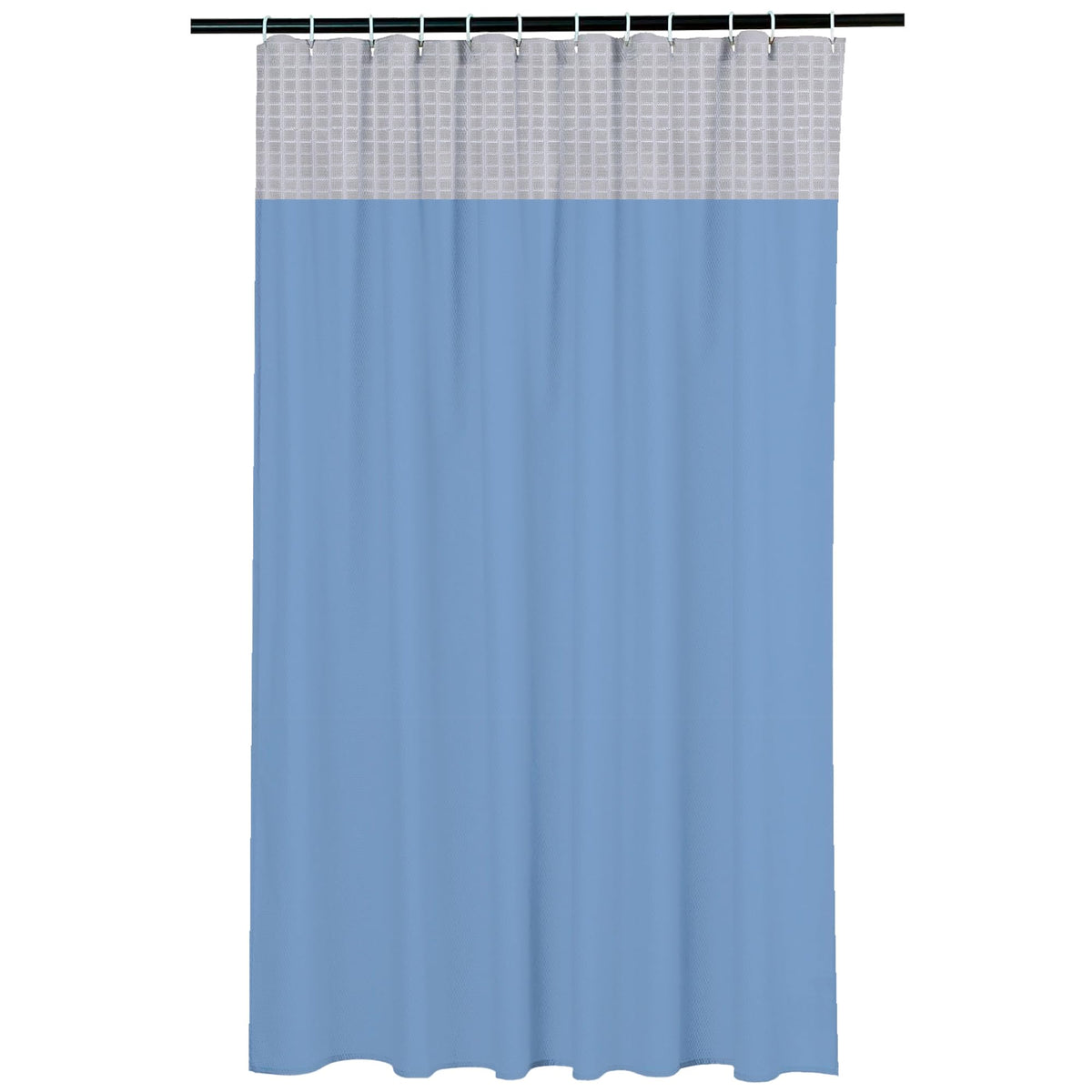 Kuber industries AC Curtain | PVC Hospital Bed Curtain | Curtains for Hospital | Curtain for Bathroom | Window Blackout Curtain | Shower Curtain with 8 Rings | 7 Feet | Blue