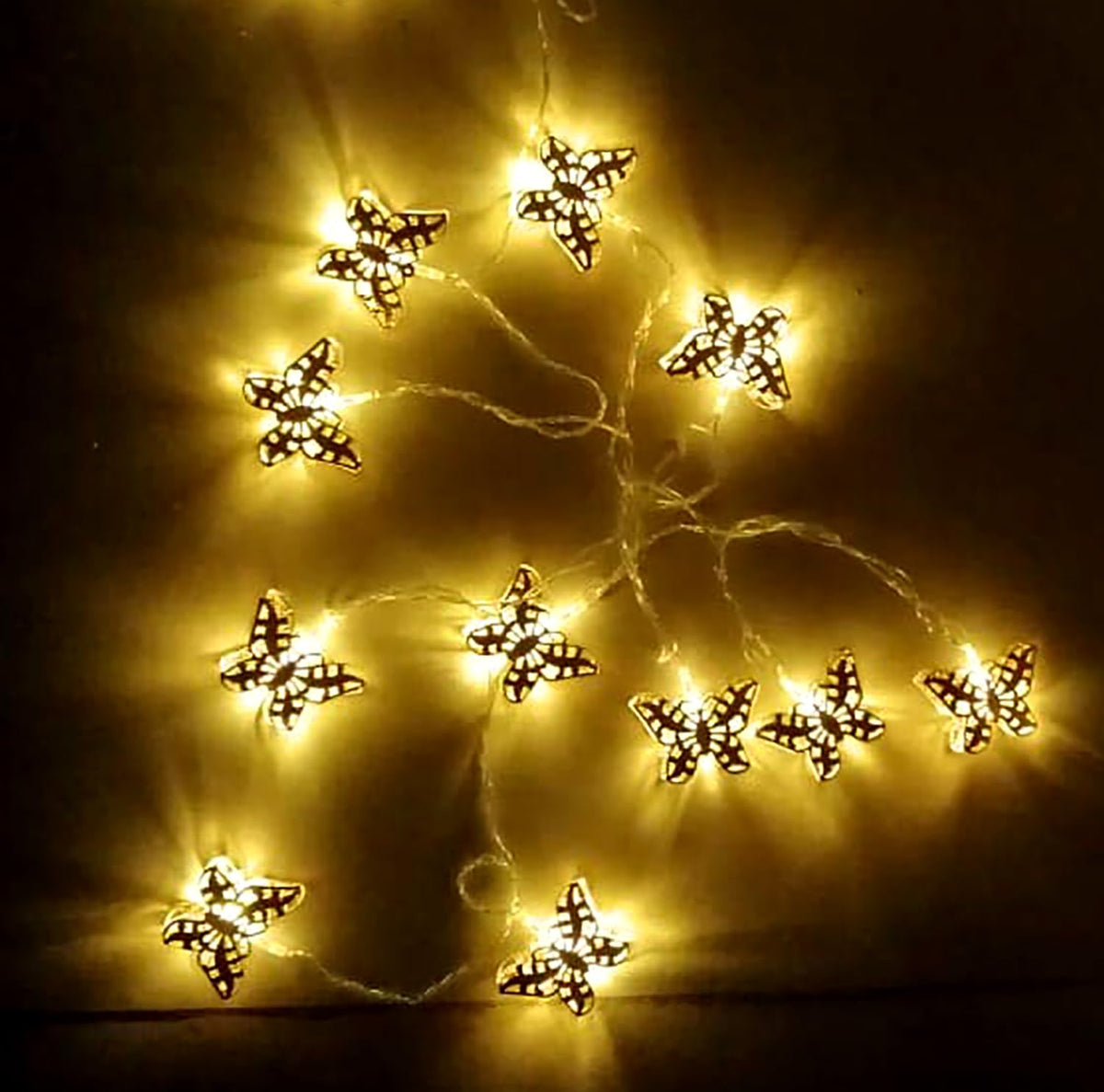 Kuber Industries Diwali Lights | Diwali String Light for Décor | Lights for Christmas | Lights for Navratri | Lights for Party | Lights for Indoor & Outdoor | Butterfly String Lights | Golden