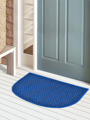 Heart Home D Shape Indoor Outdoor Anti-Slip Rubber Door Mat, 21"x14"- Pack of 2 (Blue & Green)-47HH01306