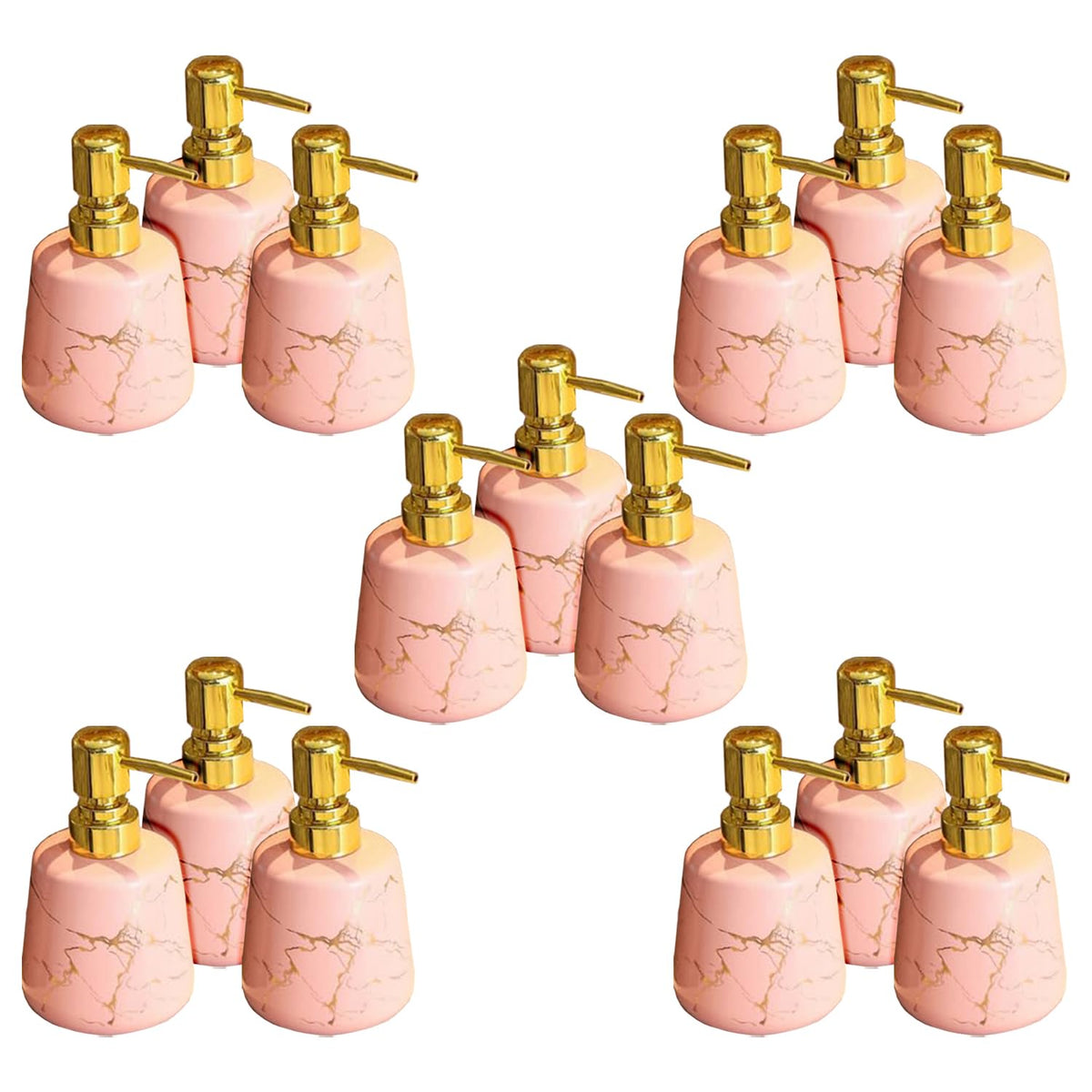 Kuber Industries Liquid Soap Dispenser | Handwash Soap Dispenser | Soap Dispenser for Wash Basin| Bathroom Dispenser Bottle | 15 Piece | Pack of 5 | 260 ml | JY00099PK | Pink