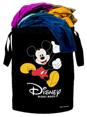 Kuber Industries Disney Print 2 Pieces Waterproof Canvas Laundry Bag, Toy Storage, Laundry Basket Organizer 45 L (Black) CTKTC045415