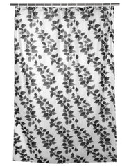 Kuber Industries 0.20mm Leaf Printed Stain Resistant, No Odor, Waterproof PVC AC Curtain with Hooks,7 Feet, Pack of 2 (Grey)