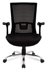 Kuber Industries Ergonomic Revolving Office Chairs for Work From Home | Comes with Manual Height Adjustable & Armrest Support | Comfy Study Chair for Students with Wheels | Black