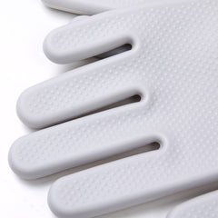 Kuber Industries Multi-Purpose Silicon Gloves For Kitchen Cleaning, Pet Grooming & Gardening|Reusable Gardening Gloves|Heat Resistant For Better Protection|Grey,Pack of5