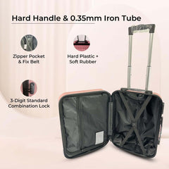 Heart Home 20inch Strong & Lightweight Cabin Trolley Bags with 360 Degree Rotating Wheels | Expandable Carry-On Cabin Luggage Suitcase | Bags for Travelling | 600520PNK-Pink