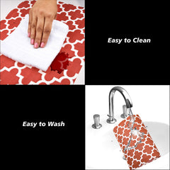 Heart Home Placemat | Placemats for Dining Room | Anti-Slip Table Mat Set | Placemats for Kitchen Table | Dining Table Placemats | Hexagon-Design Placemat | 6 Piece Set | Red