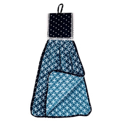 Heart Home Napkin | Washbasin Hanging Napkin | Kitchen Towel with Ties | Napkin for Kitchen | Circle Napkin for Bathroom | Hand Towel for Kitchen | Pack of 6 | Blue