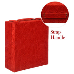 Heart Home Bangle Box | Velvet Jewellery Gifts Organizer | Bracelet Organizer for Women | Bangle Box for Women | Self Cut Work |3 Rod Bangle Organizer | Red