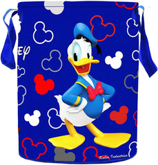 Kuber Industries Round Laundry Basket For Clothes|Disney Team Mickey Print|Toy Storage Organizer|Capicity 45 L (Blue)