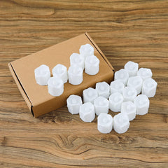 Kuber Industries LED Tea Light Candles for Home Decor|Battey Operated|Yellow Light|Diwali Light for Decoration,Along With Festivities & Parties|BO-051701(Melted Candle with White|Set Of 24 (Pack Of 5)