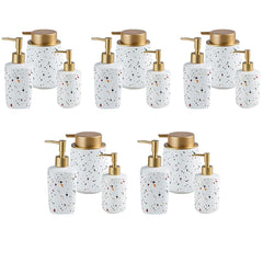 Kuber Industries Liquid Soap Dispenser | Handwash Soap Dispenser | Soap Dispenser for Wash Basin | Shampoo Dispenser Bottle | Bathroom Dispenser Bottle | 15 Piece Set | Pack of 5 | ZX027WT | White