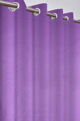 Kuber Industries Zig Zag Design 2 Pieces Sheer Door Curtains Linen Look Semi Transparent Voile Grommet Elegance Curtains for Living Dining Room, Bedroom Drapes 48 x 84 Inch Long, (Purple) - CTKTC40463