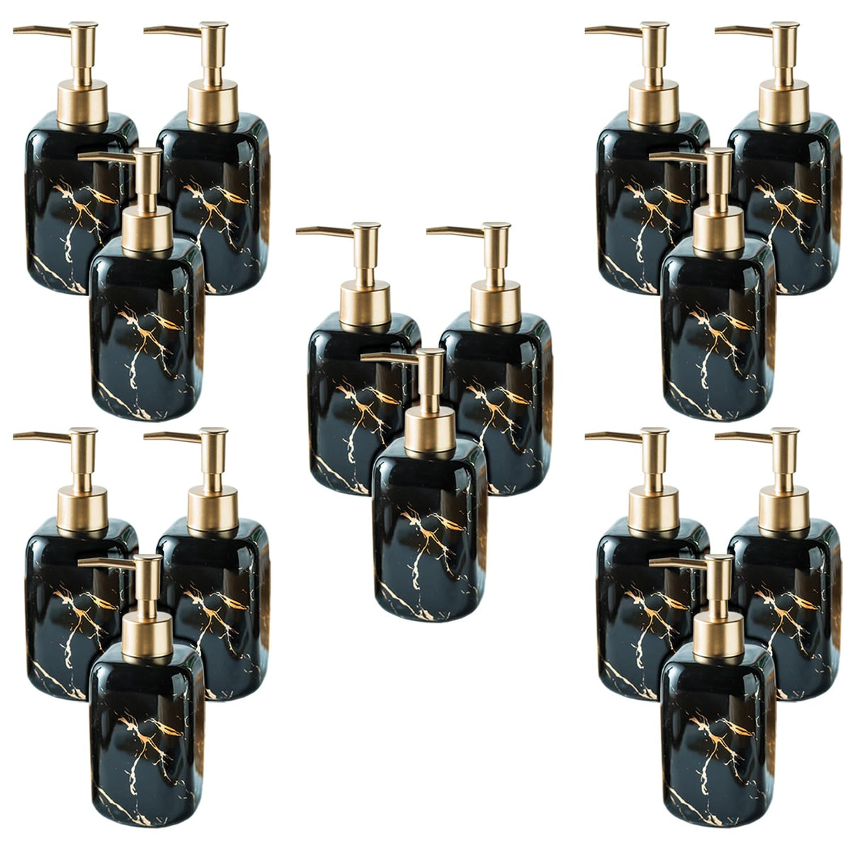 Kuber Industries Liquid Soap Dispenser | Handwash Soap Dispenser | Soap Dispenser for Wash Basin| Bathroom Dispenser Bottle | 15 Piece | Pack of 5 | 300 ml | ZX024BK | Black