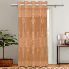 Kuber Industries Door Curtain|Darkening Door Curtains|Premium Drapes for Bedroom|Sheer Curtain with 8 Rings|Parda for Living Room|Net Frill Door Curtain|7 Ft|SY15ZZ|Golden