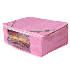 Kuber Industries 3 Piece Raw Silk Saree Cover, Pink