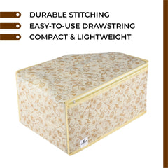 Heart Home Blouse Cover | Clothes Storage Bag | Zipper Wardrobe Organizers | Non-Woven Clothes Organiser | Side Transparent Blouse Organizer | Leaf-Design | Pack of 6 | Cream