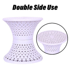 Kuber Industries Seating Stool | Plastic Mesh Damroo Stool | Both Sided Stool for Guestroom | Damroo Style Stool | Stool for Graden | Stool for Balcony | Pack of 2 | Multi