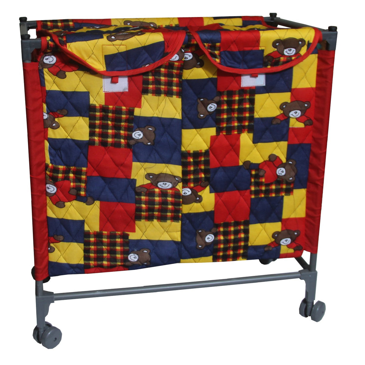 Kuber Industries Cotton Laundry Basket with Wheels