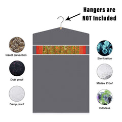 Heart Home Hanging Saree Cover | Non-Woven Plain Hanging Saree Bag | Clothes Saree Stoarge Organizer | Small Transparent View Hanging Saree Cover | Pack of 6 | Gray