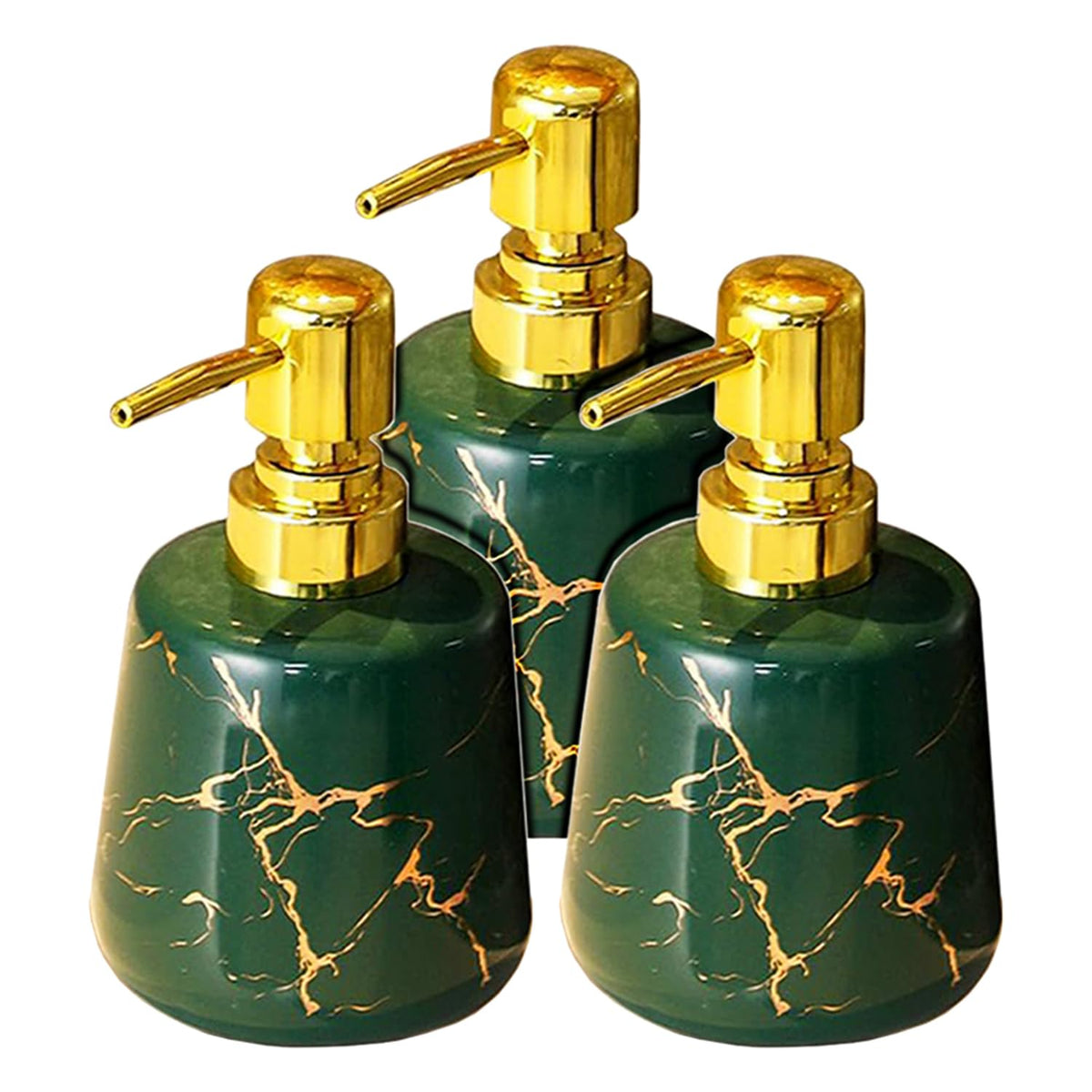 Urbane Home Liquid Soap Dispenser | Handwash Soap Dispenser | Soap Dispenser for Wash Basin | Shampoo Dispenser Bottle | Bathroom Dispenser Bottle | 3 Piece | 260 ml | JY00099GN | Green