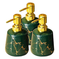 Urbane Home Liquid Soap Dispenser | Handwash Soap Dispenser | Soap Dispenser for Wash Basin | Shampoo Dispenser Bottle | Bathroom Dispenser Bottle | 3 Piece | 260 ml | JY00099GN | Green