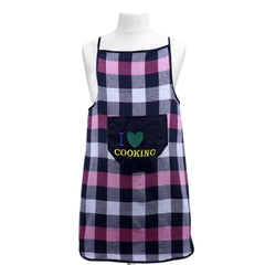 Kuber Industries Checkered Design Cotton 2 Pieces Waterproof Kitchen Apron with Front Pocket (Green & Black) - CTKTC040401