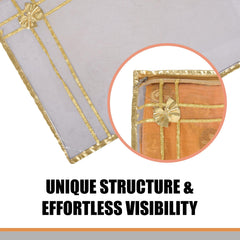 Heart Home Saree Cover | Clothes Storage Bag | Single Packing Saree with Zip Closure | Wardrobe Organizer | Cloth Stoarge Organizer | Bow Design with Golden Border | Pack of 6 | Transparent