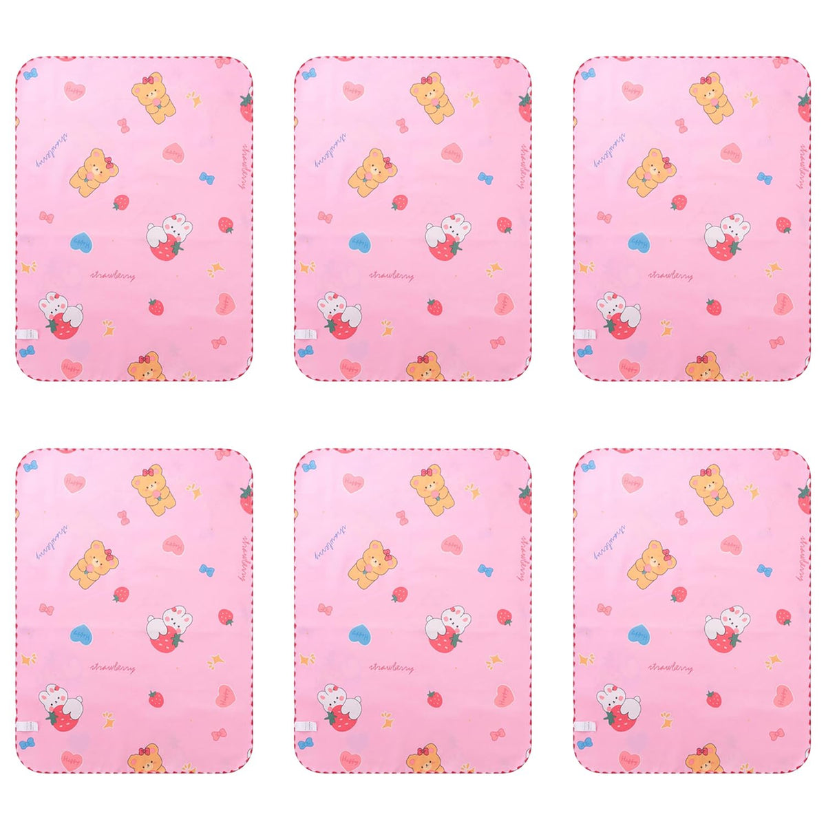 Kuber Industries Baby Waterproof matBed Protecter "50 x 70" CM-Pack of 6 (Pink)