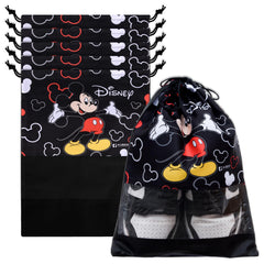 Heart Home Disney Mickey Shoe Cover | Travel Shoe Storage Bags | Polyester Storage Bag | Drawstring Shoe Cover | Shoe Organizer with Clear window | Pack of 6 | Black