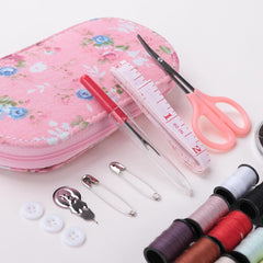 Kuber Industries Multifunctional Sewing Kit Set Of 43|Silai Machine Tools With Polyester Thread|Steel Secissors & Needles-Pack of 4 (Black)