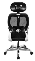 Heart Home Ergonomic Office Chairs for Work from Home | Comes with Manual Height Adjustable, Armrest, Headrest & 2D Lumbar Support | Comfy Study Chair for Students with Wheels | Black