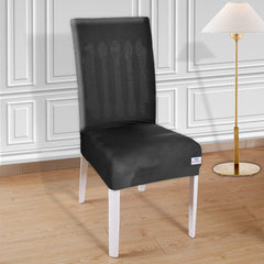 Heart Home Elastic Stretchable Polyster Chair Cover for Home, Office, Hotels, Wedding Banquet (Black)-50HH0967