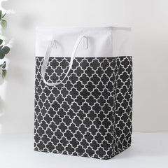 Kuber Industries Laundry Basket For Clothes|Foldable Laundry Hamper|Basket For Toys, Dirty clothes, Storage "45 LTR"-Pack of 3 (Black)