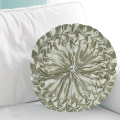 Kuber Industries Round Shape Silk Cushion - 13.7"x13.7", Multicolour