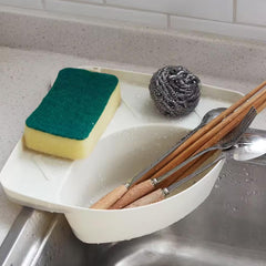 Kuber Industries Pack of 2 Kitchen Sink Stand | Food Strainer Stand for Kitchen | Vegetable-Fruit Drainer Holder | Sink Stopper Shifter for Kitchen | Multipupose Kitchen Sink Stand | TM20002WH | White