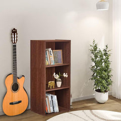 Kuber Industries Multipurpose Wooden Open Book Shelf for Home with 3 Tier Space Saving Book Rack | Dust Resistant Bookshelves Organizer for Living Room, Bedroom & Office Storage | Brown