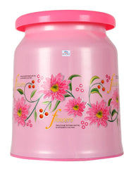 Heart Home Flower Design Multipurposes Plastic Sitting Stool (Pink)