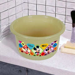Heart Home Disney Check Bath Tub | Versatile Utility Gaint Tub | Plastic Bath Tub for Baby | Clothes Washing Tub For Bathroom | Feeding Pan Tub | TUB-25 LTR | Pack of 2 | Beige