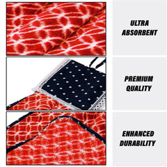 Heart Home Napkin | Washbasin Hanging Napkin | Kitchen Towel with Ties | Napkin for Kitchen | Circle Napkin for Bathroom | Hand Towel for Kitchen | Pack of 6 | Red