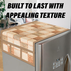 Heart Home Fridge Top Cover | Fridge Top Cover with Pockets | Refrigerator Top Cover for Kitchen | Fridge Top Cover with 6 Utility Pockets | Chatai Fridge Top Cover | Brown