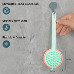 Kuber Industries Hair Massager Brush | Soft Silicone Bristles | Shampoo Brush for Hair Washing | Scalp Massager | Massager Brush For Dandruff | Pack of 5 | XJBLEU | Blue