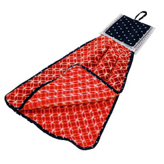 Heart Home Napkin | Washbasin Hanging Napkin | Kitchen Towel with Ties | Napkin for Kitchen | Circle Napkin for Bathroom | Hand Towel for Kitchen | Pack of 6 | Red