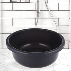 Kuber Industries Bath Tub|Versatile Plastic Utility Gaint Tub|Durable Deep Tub for Baby Bathing|Washing Clothes|Feeding Pan|26 Liter (Grey)