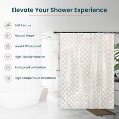 Kuber IndustriesSoft Texture Bath curtain|Natural Drape Waterproof Shower Curtain 6 Feet|Pack of 3|Gold