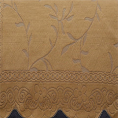 Heart Home Sofa Cover | Net Sofa Slipcover Set | Sofa Cover for Living Room | Sofa Slip Cover for Hall | 5-Seater Sofa Cover for Home Decor | Self Ginger Sofa Cover Set | Golden