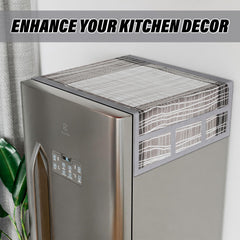 Kuber Industries Fridge Top Cover | PVC Fridge Top Cover | Black Lining Fridge Top Cover | Refrigerator Cover with 6 Side Pockets | Refrigerator Top Protector | Appliance Cover | Gray