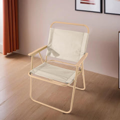 Kuber Industries (Set of 2) Portable & Foldable Chair for Travelling - Small Camping Cloth Kurchi for Outdoor Beach & Home Aram - Khaki