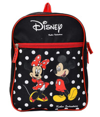 Kuber Industries Disney Mickey Minnie Mouse Print 13 inch Polyster School Bag/Backpack for Kids, Black-KUBMART1941