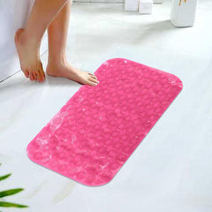 Homestic Bath Mat | PVC Bathroom Mat | Shower Bath Mat | Floor Tub Mat | Foot Massager Mat | Anti-Skid Shower Bathroom Mat | B-02D | Rose Red