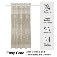 Heart Home Door Curtain|Darkening Door Curtains|Premium Drapes for Bedroom|Sheer Curtain with 8 Rings|Parda for Living Room|Net Frill Door Curtain|7 Ft|SY15ZZ|Cream